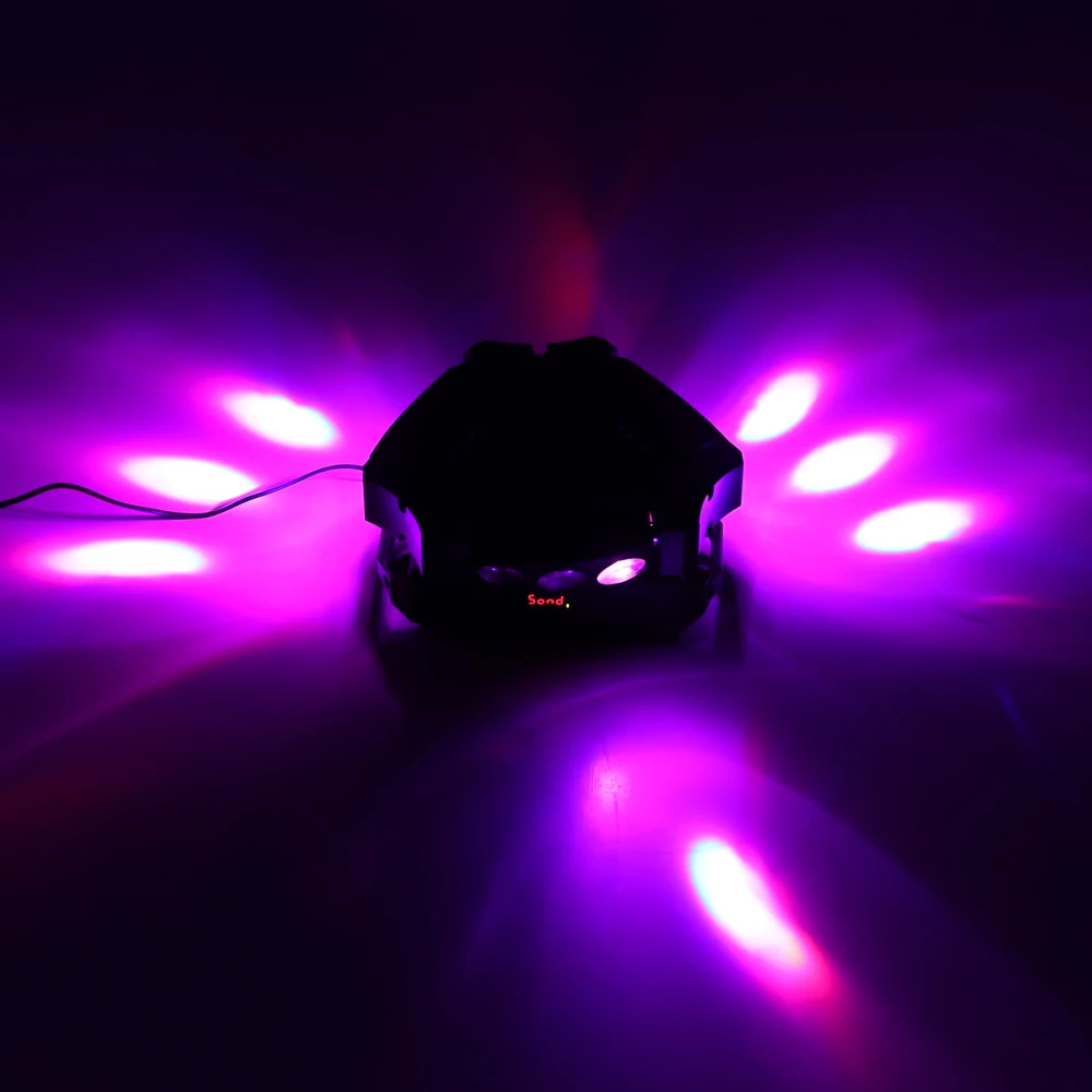 Дискотека KTV 90 Вт 9LED RGBW полноцветный DMX512 звуковой контроль 16/48 канал Мини треугольник паук лампа луч сценический светильник для клубных Вечерние