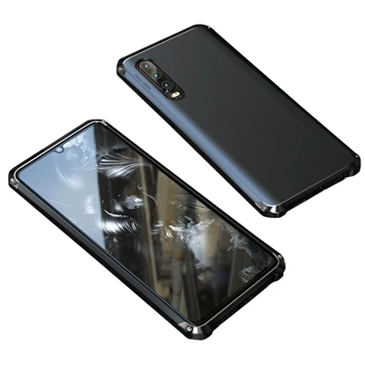 Чехол с металлической рамкой для huawei p30 PRO, чехол с металлическим бампером, пластиковый Роскошный чехол для телефона huawei p30 pro, Жесткий Защитный матовый чехол из ТПУ - Цвет: Black