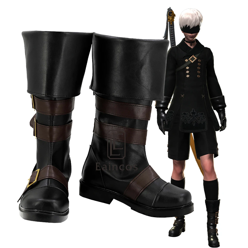 Game NieR Automata 9S Shoes YoRHa No. 9 Type S Cosplay Halloween Party Fancy Boots Custom Made