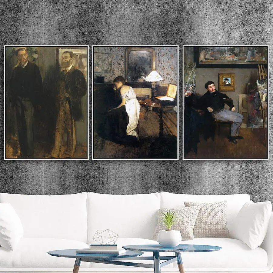 Home Decoration Print Canvas Art Wall Pictures for Living Room Oil Unframed Drawings Poster Paitings French In the coffee shop | Дом и сад