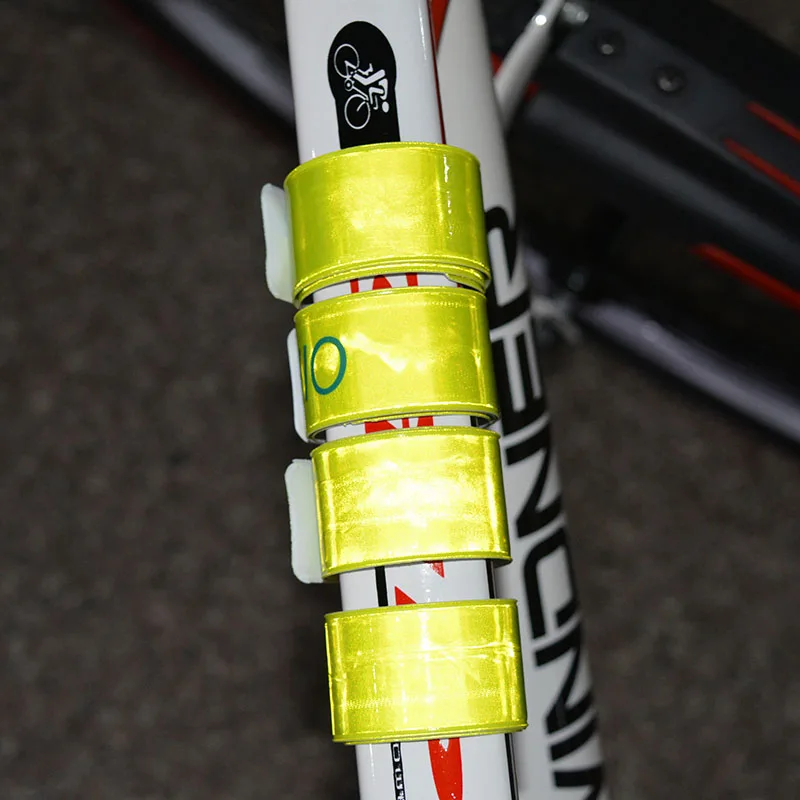 2Pcs Protable Mountain Bike Bicycle MTB Reflective Safe Leg Pants Clip Strap Silicon Steel Reflector Tape Cycling Accessories