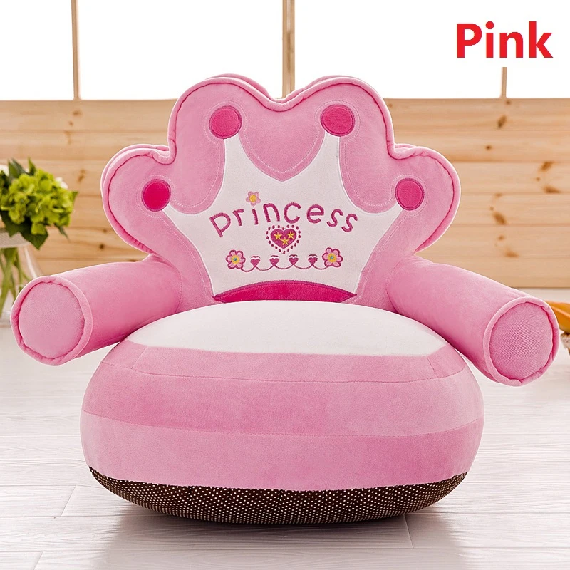 Только Обложка Нет Заполнение Мягкая Детские Bean Bag мультфильм дети пуф сиденье для столовой высококлассные детей стул малыша гнездо Puff сиденье кожи