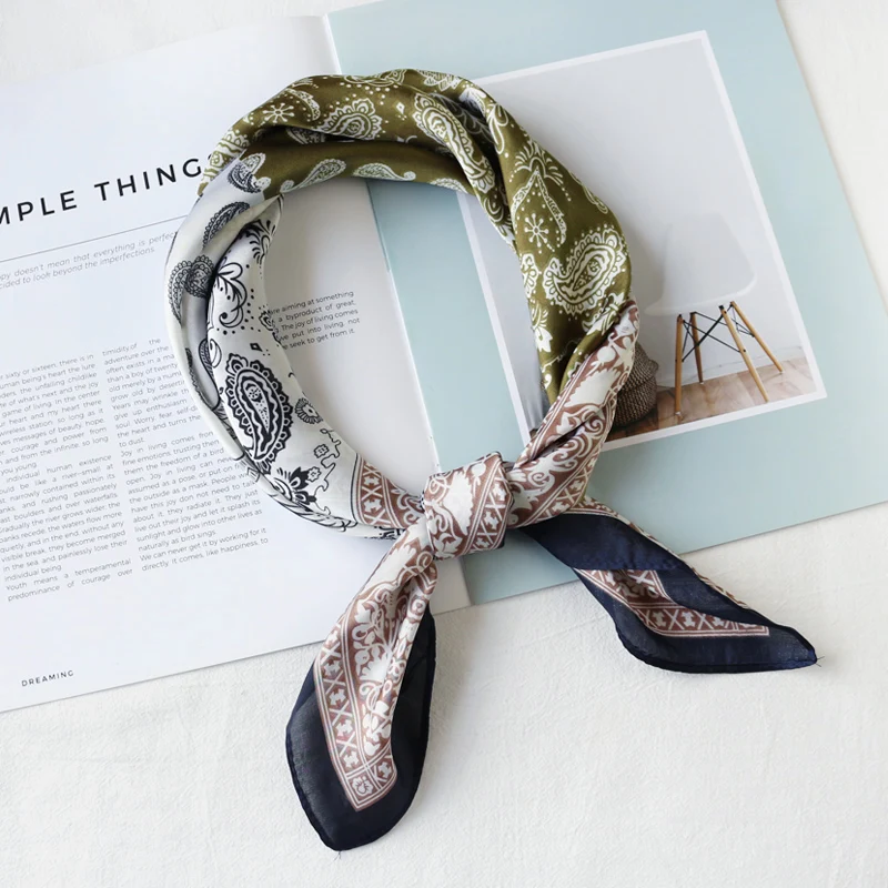 Женский квадратный шарф-повязка с принтом пейсли 70 см |