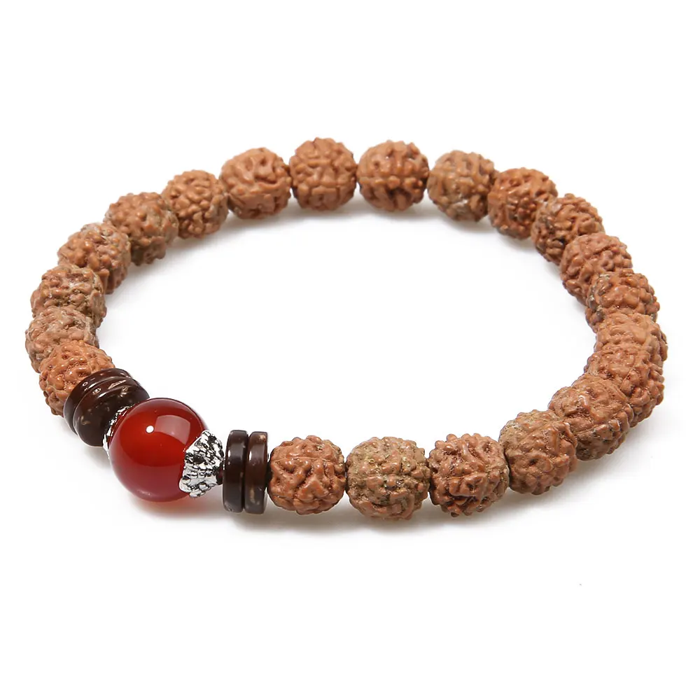 SHINUS BOHO винтажные браслеты для женщин 8 мм бусы из плодов рудракши бисерный браслет на эластичной веревке цепь ручной работы Puleseira Masculina подарок