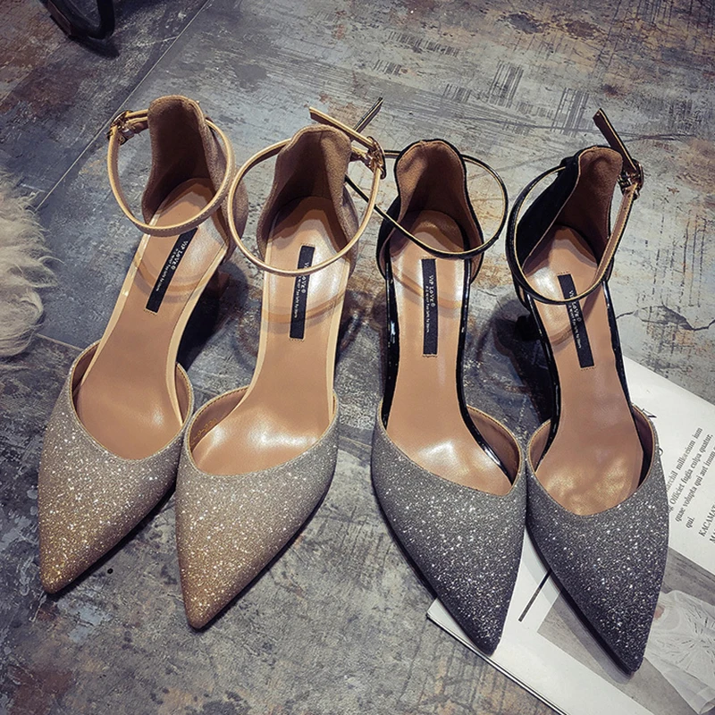 Женская обувь новинка 2019 простые туфли в европейском стиле на высоком тонком