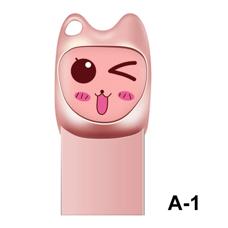 Милые Мультяшные USB флеш-накопители, 64 ГБ, флеш-накопители, Personalizado, 32 ГБ, 16 ГБ, 8 ГБ, флеш-накопители, USB флешки для пары, девушки, свадебный подарок - Цвет: A1Rosegold