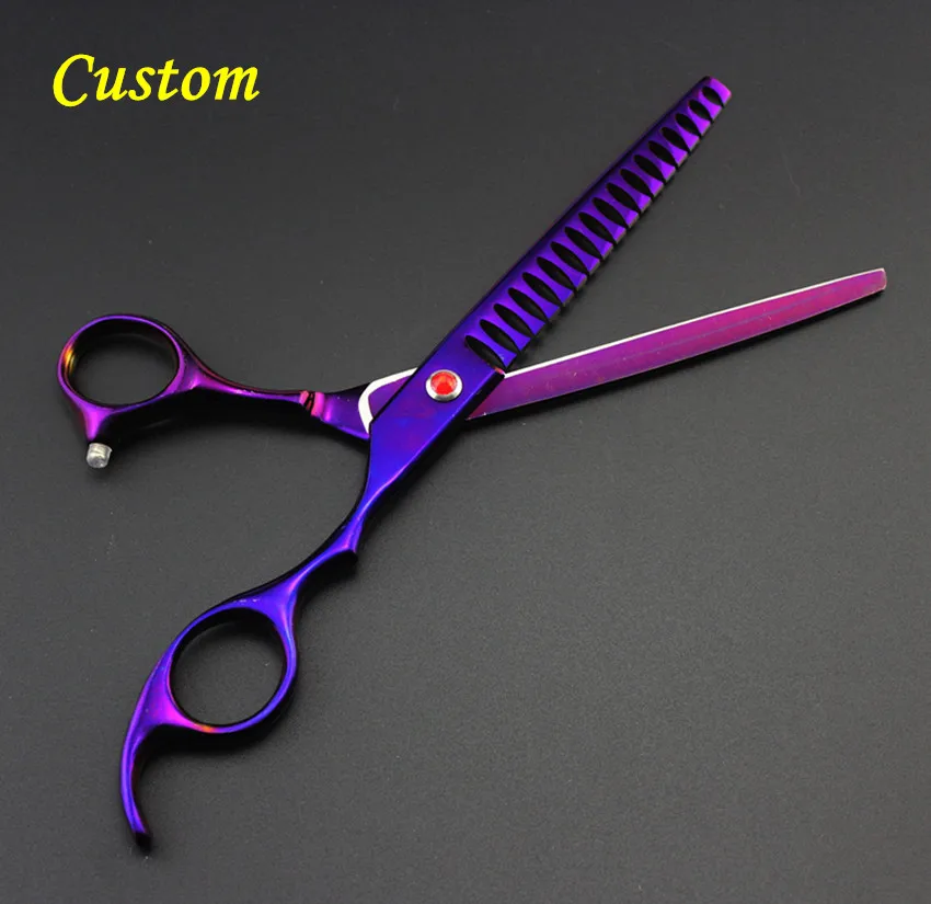 

Customize logo Japan 7 '' voilet dog grooming hair scissors Pet grooming barber thinning scissor shears hairdressing scissors
