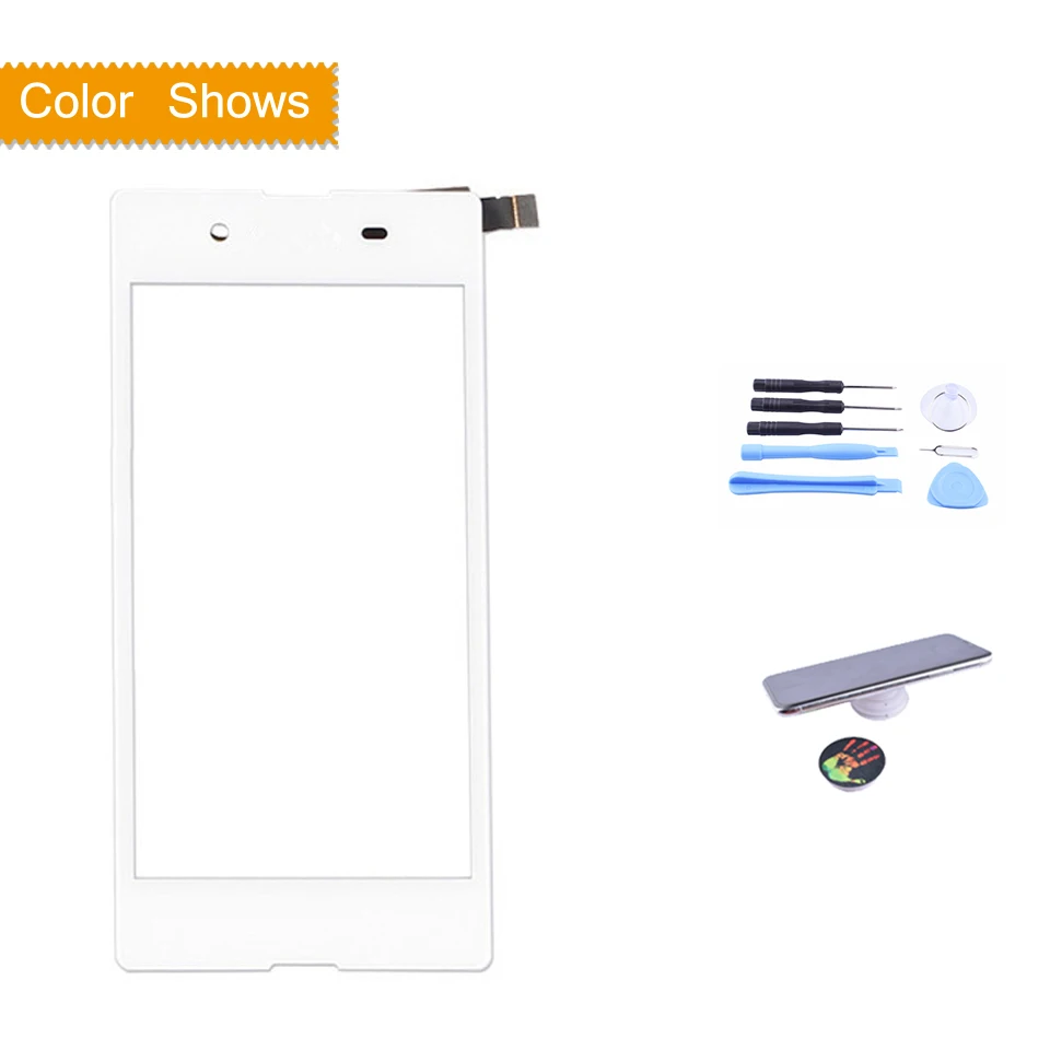 white with gift Сенсорный экран для sony Xperia E3 D2202 D2203 D2206 D2243 сенсорный экран дигитайзер стекло передней сенсорной панели объектив двойной D2212 без lcd - Цвет: white with gift