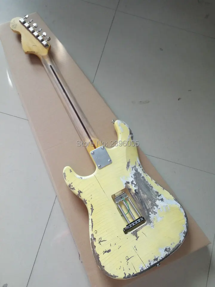 

Custom Shop classical st electric guitar,handmade aged st guitar,relic version.maple scalloped fingerboard,big headstock st