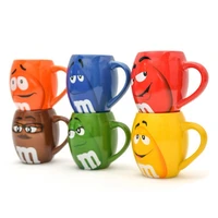 cartoon coffee mugs cute expression tea cups large capacity creative drinkware