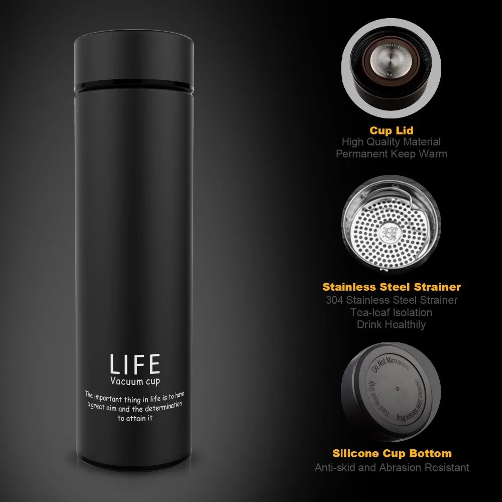 500 мл нержавеющая сталь вакуумная колба открытый портативный термос Бутылка