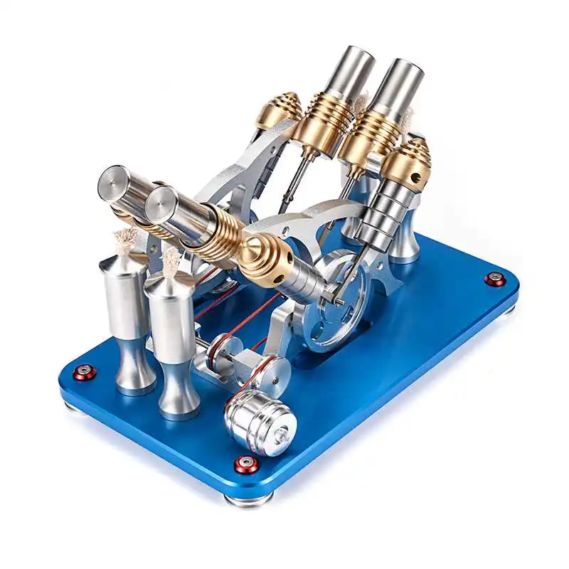 

Micro-engine of Model Generator Unit of V4 Dual-cylinder Four-cylinder Stirling Engine with All Metal Activation