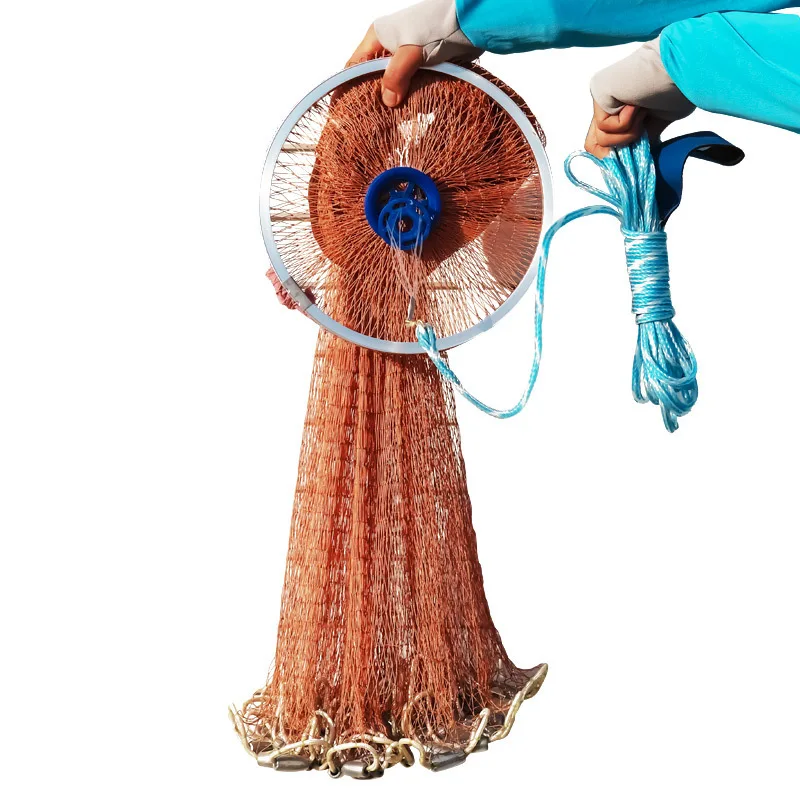 Высокопрочная мелкая сетка американская ручная закидная сеть с грузилами