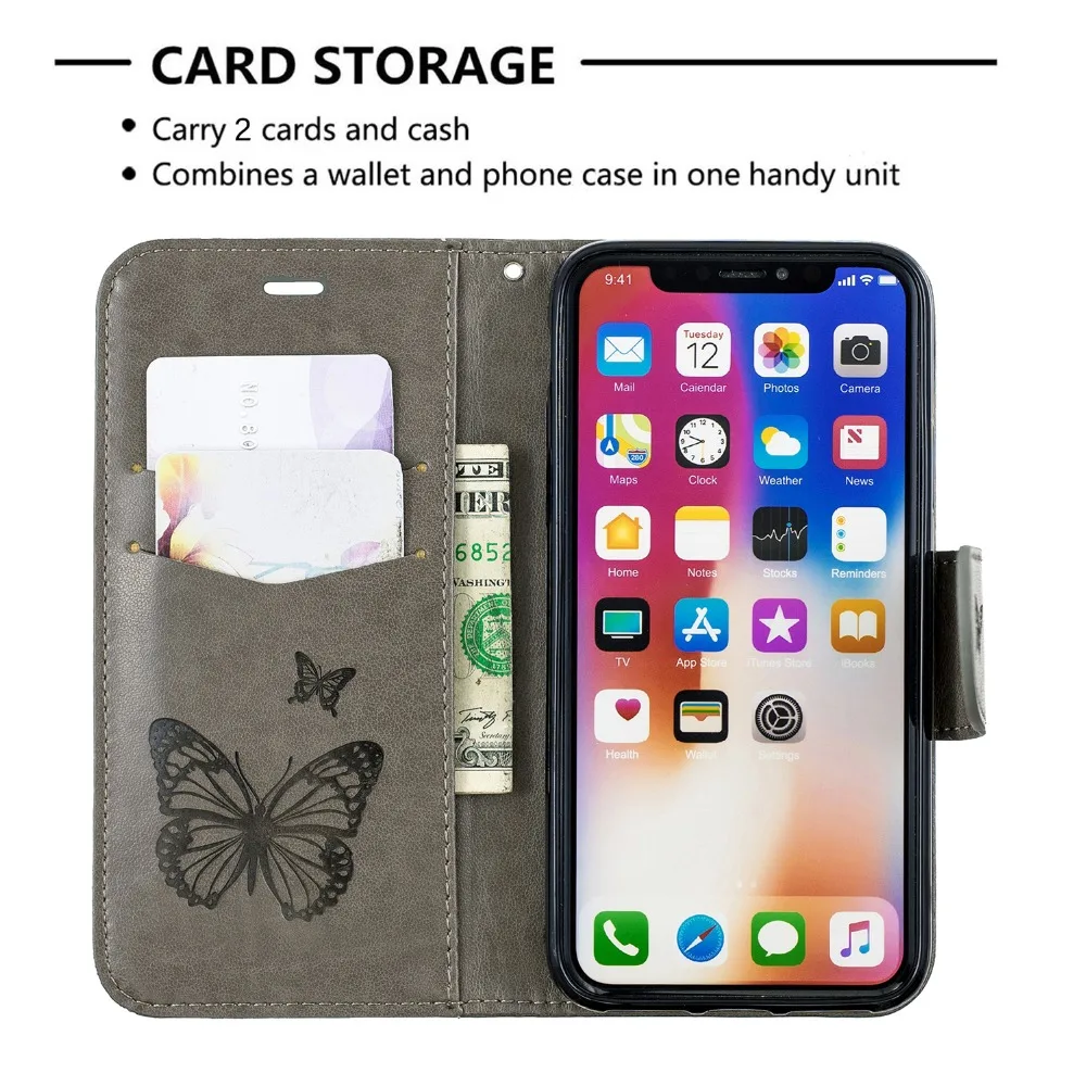 Чехол-бумажник с откидной крышкой для iPhone 6 7 8 Plus чехол из искусственной кожи