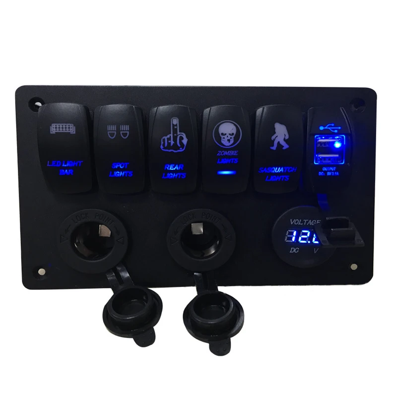 Светодиодный морской переключатель панели выключатели автомобиля двойной USB
