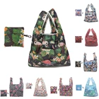 Модная складная сумка для покупок с принтом фламинго, Экологически чистая многоразовая сумка для покупок, переработанные Мультяшные Цветочные кошелек сумки, большая сумка-тоут