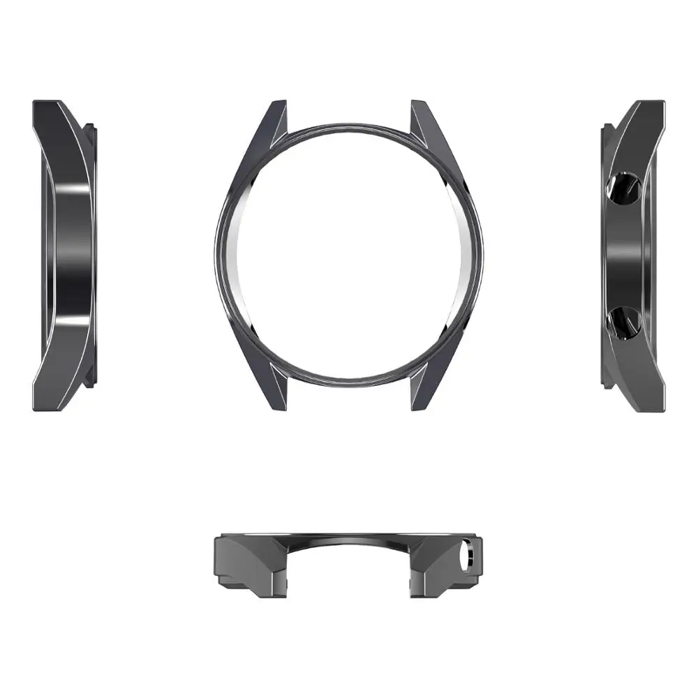 gray Huawei watch GT чехол для huawei watch gt чехол с ремешком Мягкий ТПУ покрытый круглый защитный чехол Аксессуары для смарт часов - Цвет: gray