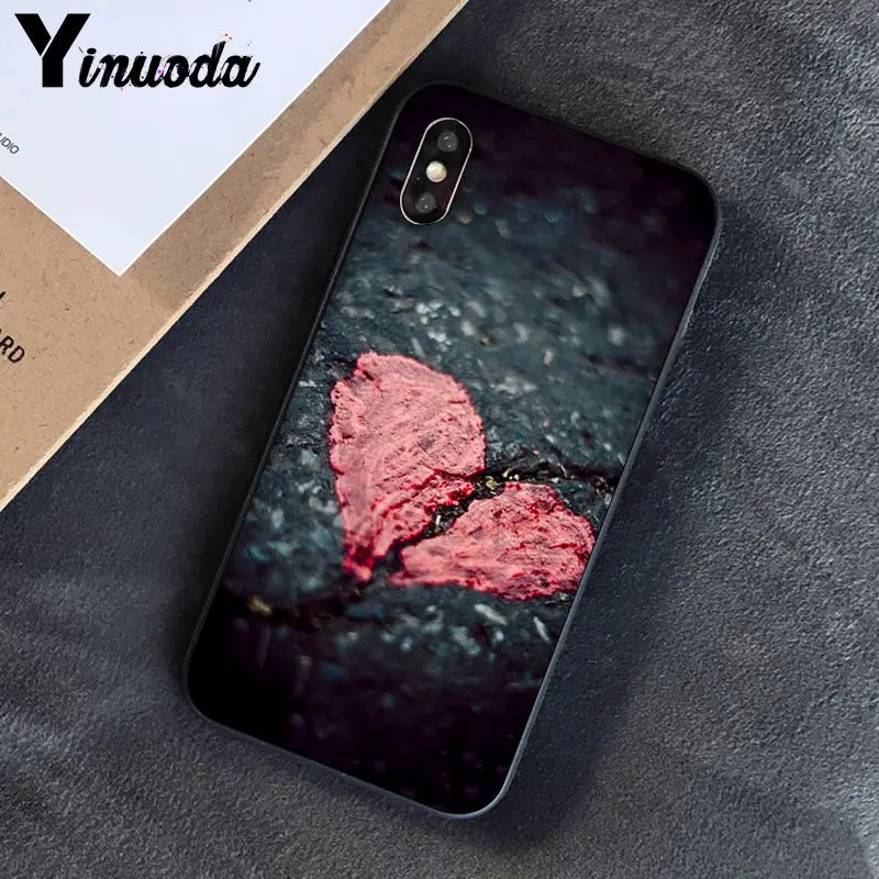 A13 Yinuoda разбитое сердце новое поступление черный чехол для телефона iPhone 8 7 6 6S 6Plus X XS MAX 5 5S SE XR 10 Чехол - Цвет: A13
