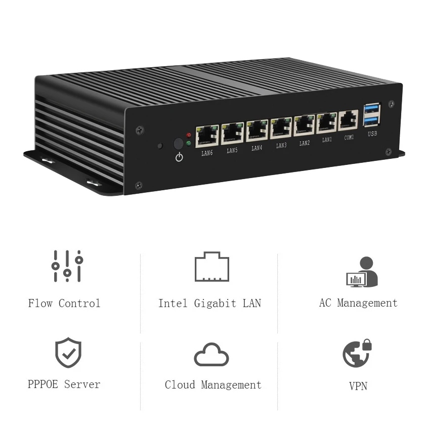 Мини ПК 6* LAN Gigabit Ethernet Celeron 1007U безвентиляторный промышленный ПК ВПН обслуживает маршрутизатор брандмауэр Pfsense Windows XP