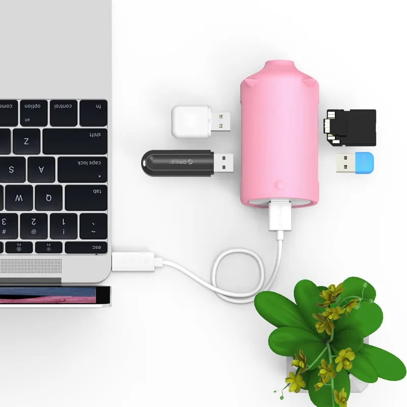 Концентратор USB 3 0 ORICO Cute Pig Разветвитель usb-порт с TF устройство для чтения sd-карт