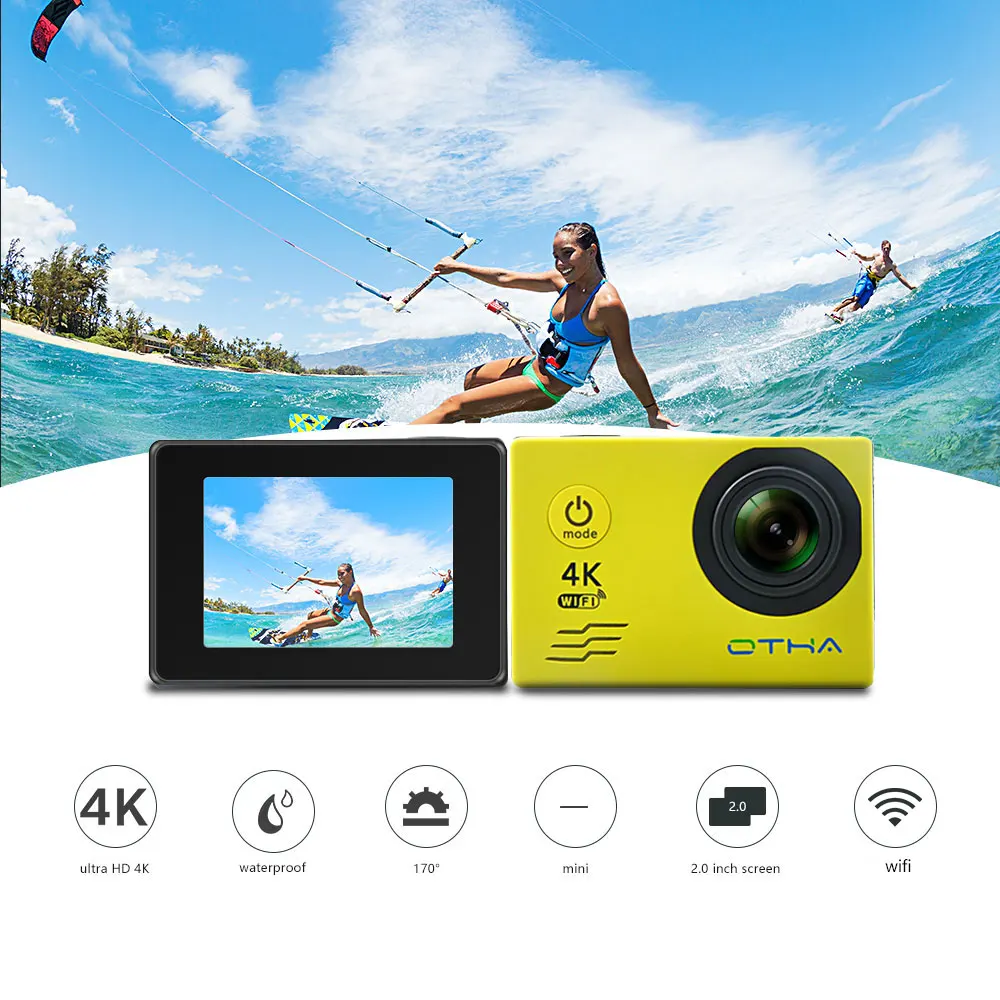 Otha 4 К действие Камера Ultra HD WI FI 1080 P/30fps 2.0 ЖК дисплей 170 объектив aksiyon Kamera