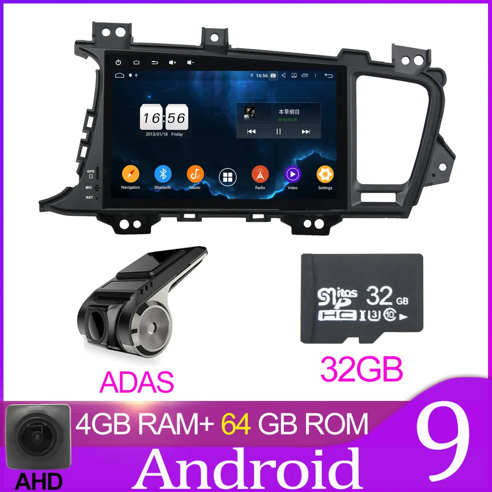 64GB With ADAS Owtosin " автомобиль радио Мультимедиа Видео плеер навигации gps Android 9,0 для Kia K5/Оптима 2011 2012 2013 автомобиль 4 Гб Оперативная память - Цвет: 64GB With ADAS