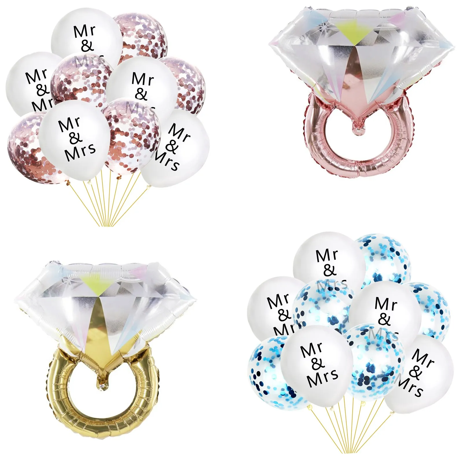 Г н & миссис латексные воздушные шары набор свадебных шариков круглые фотошарики