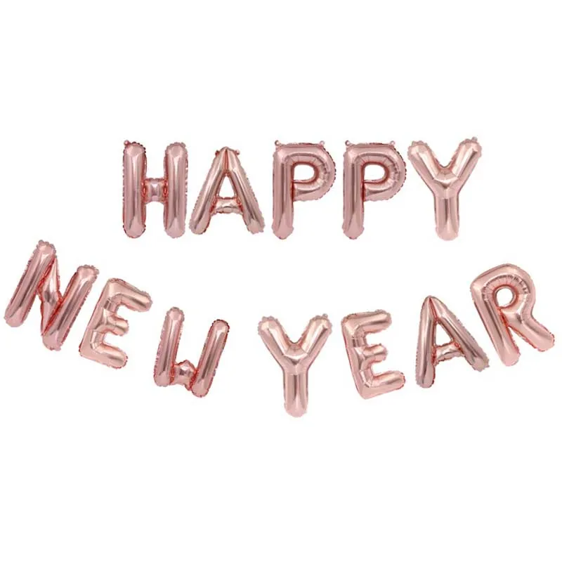 12pcs Happy New year Navida новогодний набор воздушных шаров из золотой фольги с цифрами и надписью «Happy new year», декор в канун, украшение для рождественской вечеринки - Цвет: 12pcs Happy New year