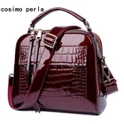 Роскошные сумки из лакированной кожи крокодила для женщин, модная женская сумка через плечо, дизайнерские сумки-тоуты из кожи аллигатора