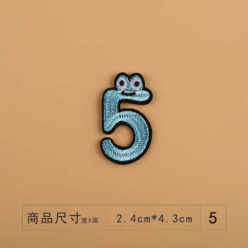 Нашивки с мультяшными цифрами 0 9 для одежды аппликация помощью утюга вышивка