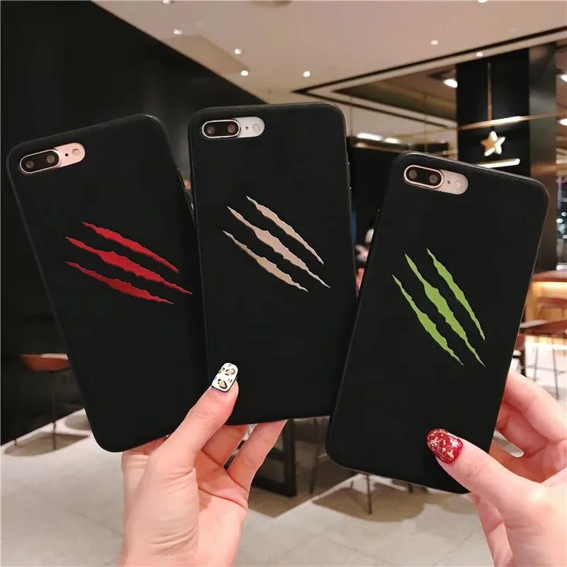 Новый модный тренд царапин Ультратонкий чехол для iphone 6 6S plus 7 8 X 10 XS MAX XR черные
