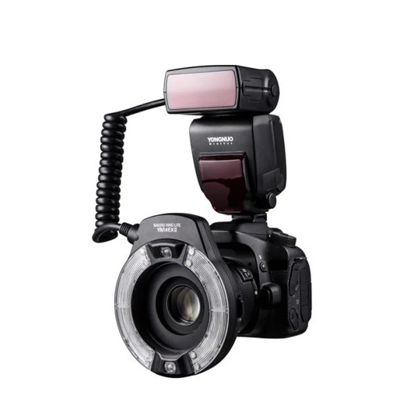 Макровспышка YONGNUO YN14EX II M/кольцо TTL двойная лампа Макросъемка для canon 5D4 1DX2 5Dsr