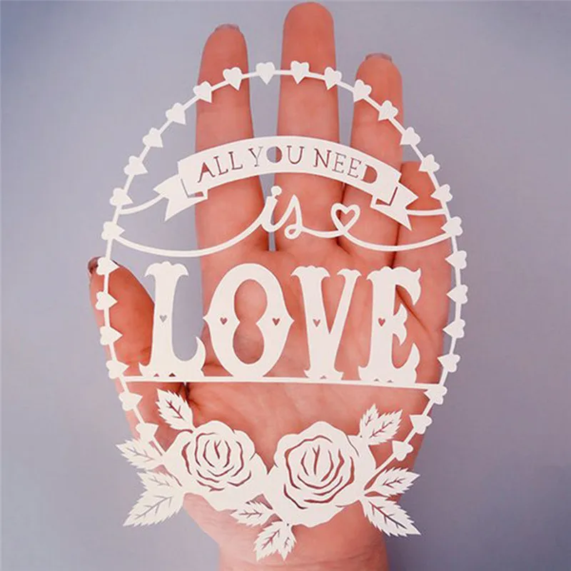 Naifumodo Papercut все что вам нужно это Love Dies цветочный венок металлические резные