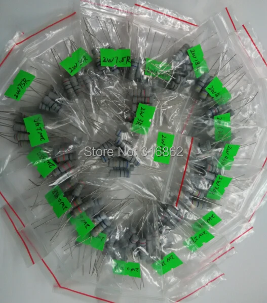 

2 Вт 0.27R-100R 2 Вт 0.27ohm до 100ohm 75ohm 5% 20valuesx10 шт. = 200 шт. 2 Вт DIP набор