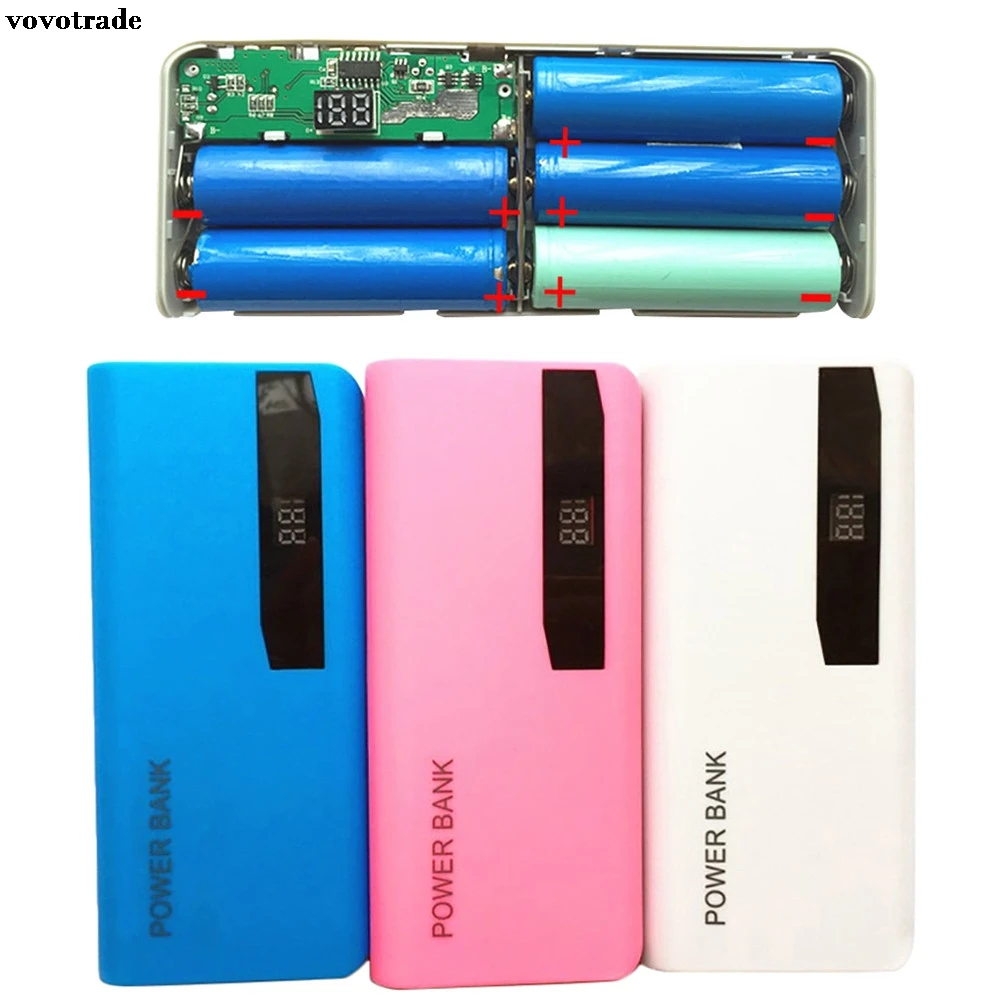 Бесплатная доставка светодиодный дисплей 5X18650 Li battery USB power Bank зарядное устройство
