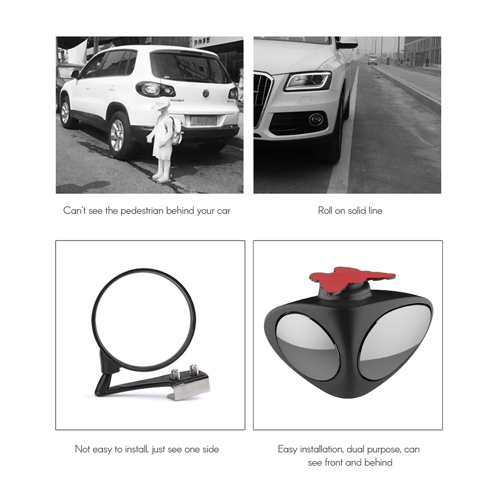 Новое Автомобильное Зеркало для слепых зон 2 в 1 широкоугольное зеркало с