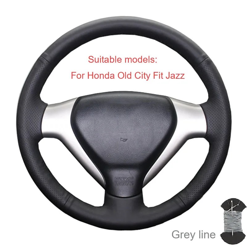 Чехол на руль для Honda Civic 9 2012-, Civic 10 CRV CR-V, Honda Old City Fit Jazz/оплетка руля - Название цвета: Grey thread