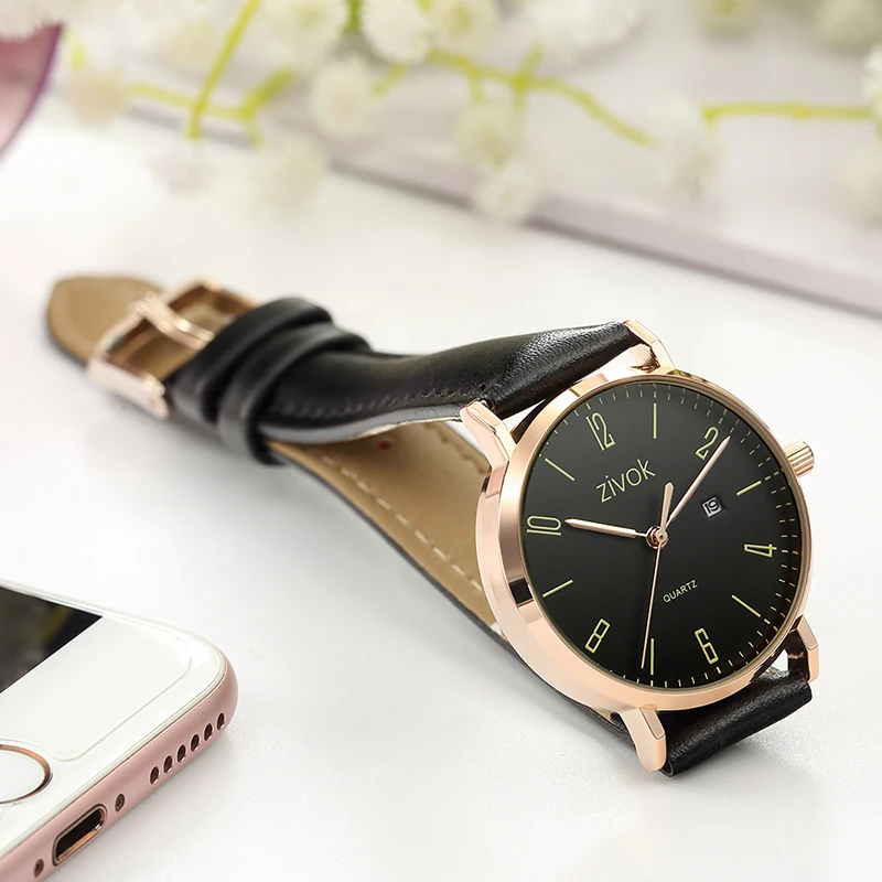 ZIVOK модные женские часы reloj mujer кожаные кварцевые спортивные наручные для