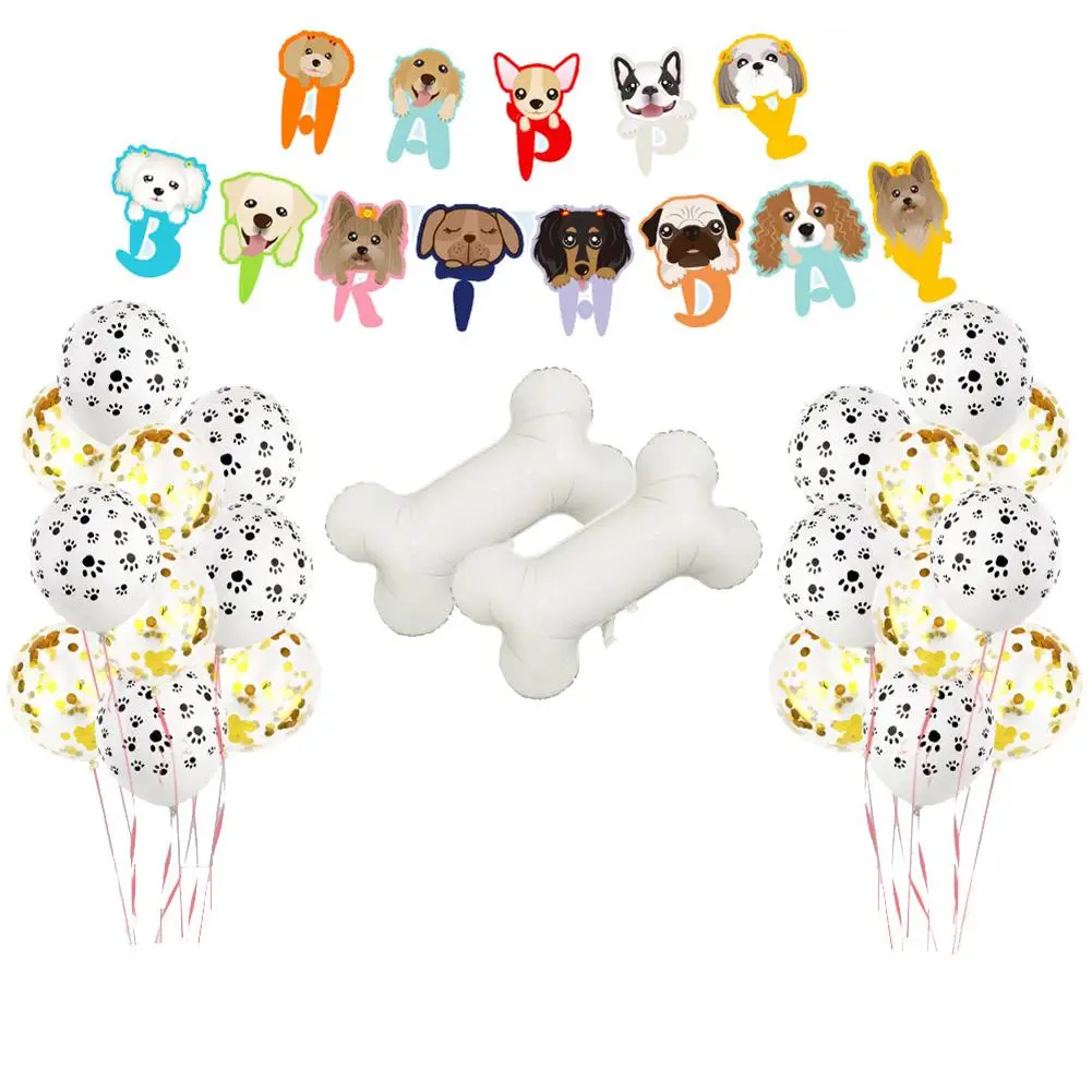 Счастливый плакат &quotс днем рождения&quot набор Pet Тема дня рождения шар из