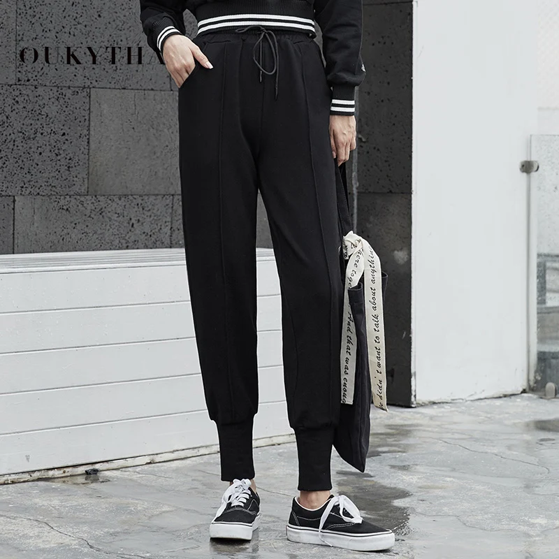 

High Waist Harlan Pencil Pants Women Students Loose Korean Version Autumn Casual Pants Female Wild Ankle-length Black Pants