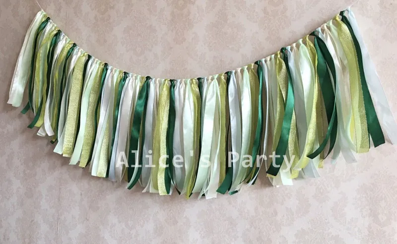 Новые джунгли тематическая вечеринка гирлянды баннер золотой зеленый лента флаг