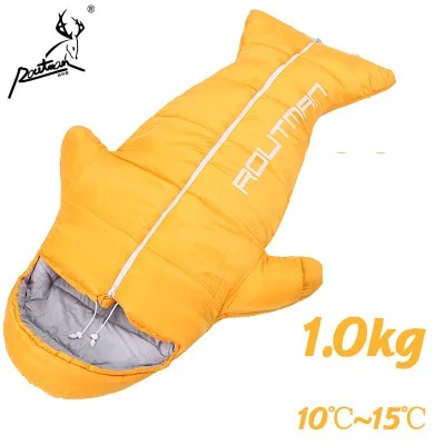 1000g orange Сверхлегкий спальный мешок, зимний спальный мешок для кемпинга, Вакуумная кровать для взрослых, спальная кровать, аксессуары для кемпинга, тянущаяся ручная - Цвет: 1000g orange