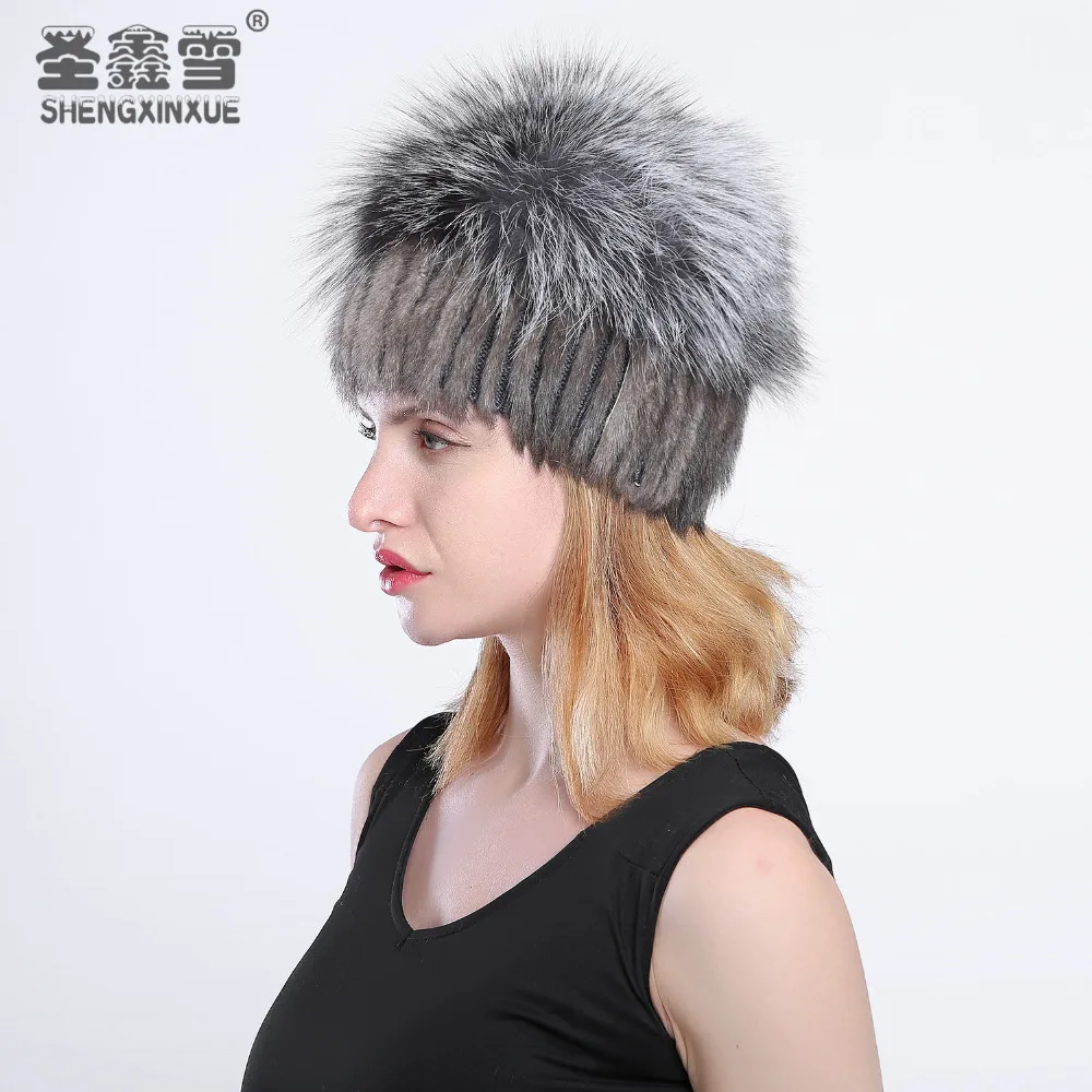 2017 Лидер продаж модные зимние теплые женские вязаные шапки норковые