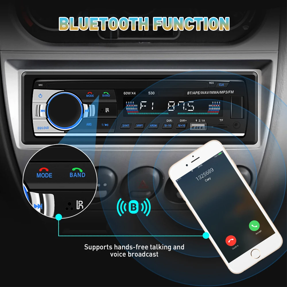 12 В Bluetooth 4 0 Автомобильный MP3 плеер ЖК дисплей Авто Стерео Аудио FM радио двойной USB