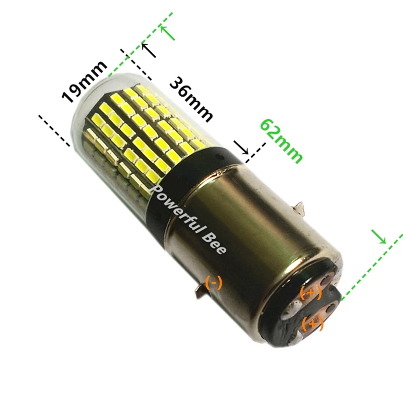 Новые 35 Вт 144SMD Супер Белый светодиодный DC12-80V мотоцикл автомобиль велосипед фары лампы H4/9003/HB2 H6/BA20D Hi/Lo луч