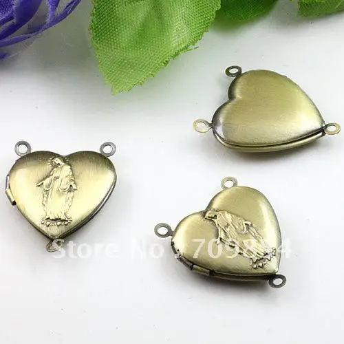 Размер : 20 mm / тройной форма сердца бронза тона рама настройки кулон жестяная