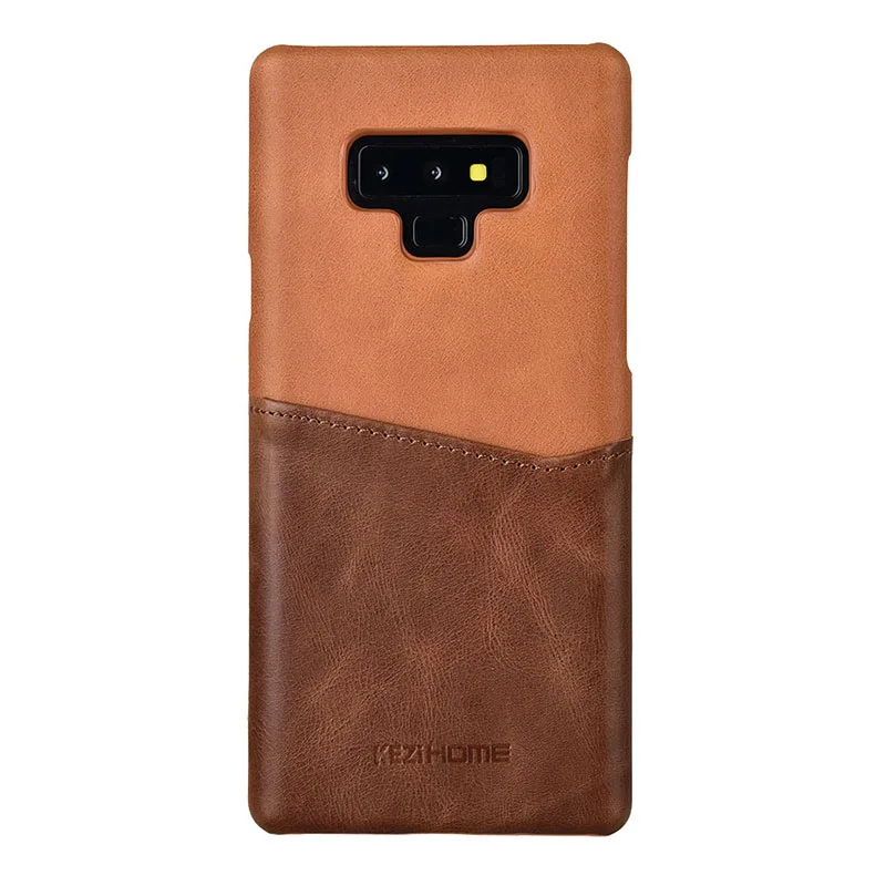 Case for Samsung Galaxy Note 9 KEZiHOME Two Colors Genuine Leather Hard Back Cover For Note9 with Card Pocket | Мобильные телефоны