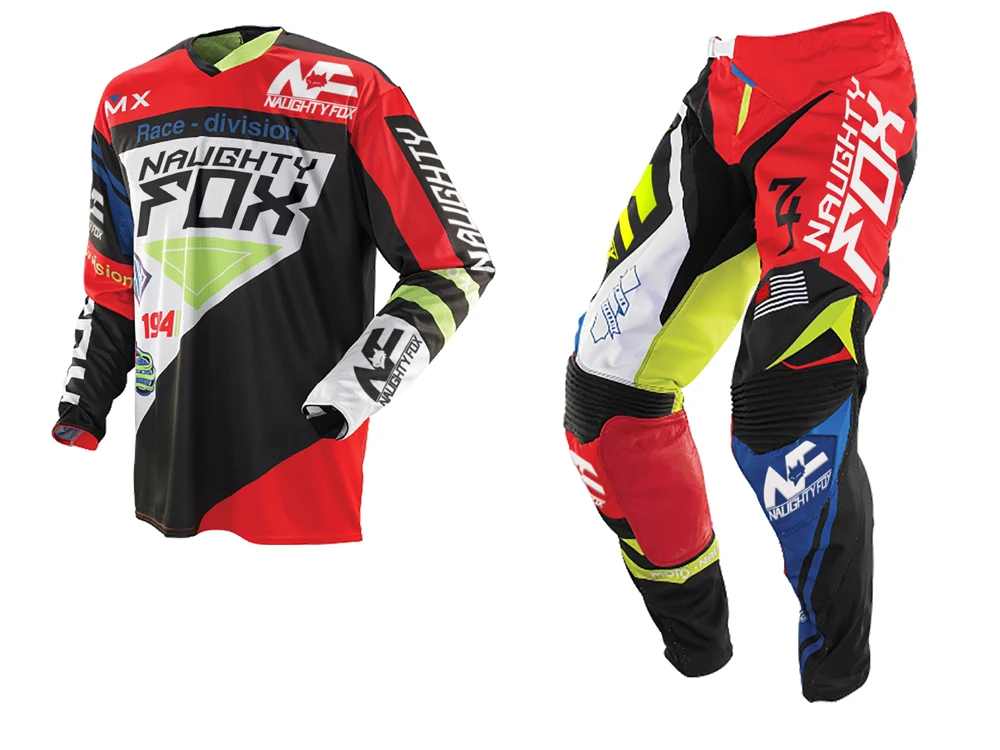 NAUGHTY Fox 360 MX набор передач для мотокросса ATV Dirt Bike Off-Road Racing gear Pant& Jersey Combo зеленый/серый