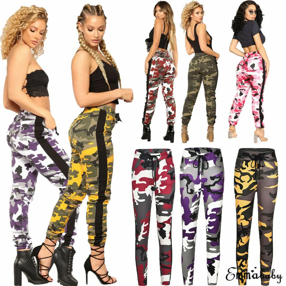 Новые женские модные повседневные шикарные камуфляжные брюки утомляющие