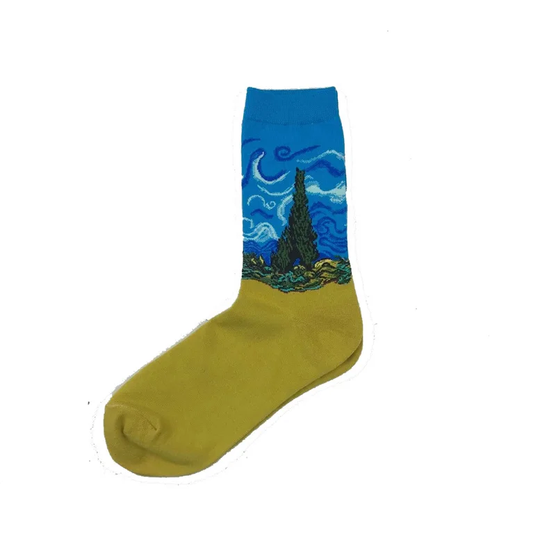 3D Retro Painting Art van gogh Socks chausette Unisex Funny Novelty Starry Night Vintage calcetines divertidos HOT Sales | Женская